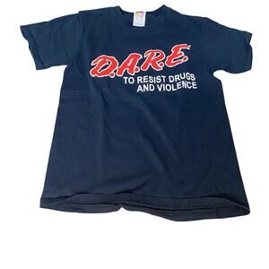 Fruit of the Loom vintage black DARE short sleeve youth shirt SIZE S